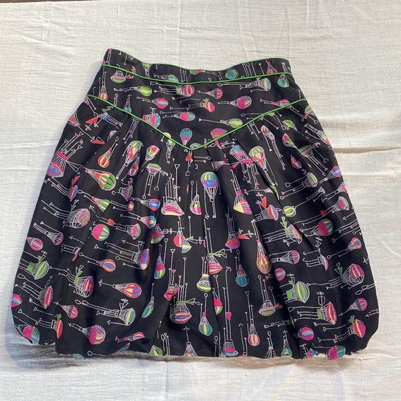 Black silk Anna Sui Bubble Skirt - Picture 4 of 9